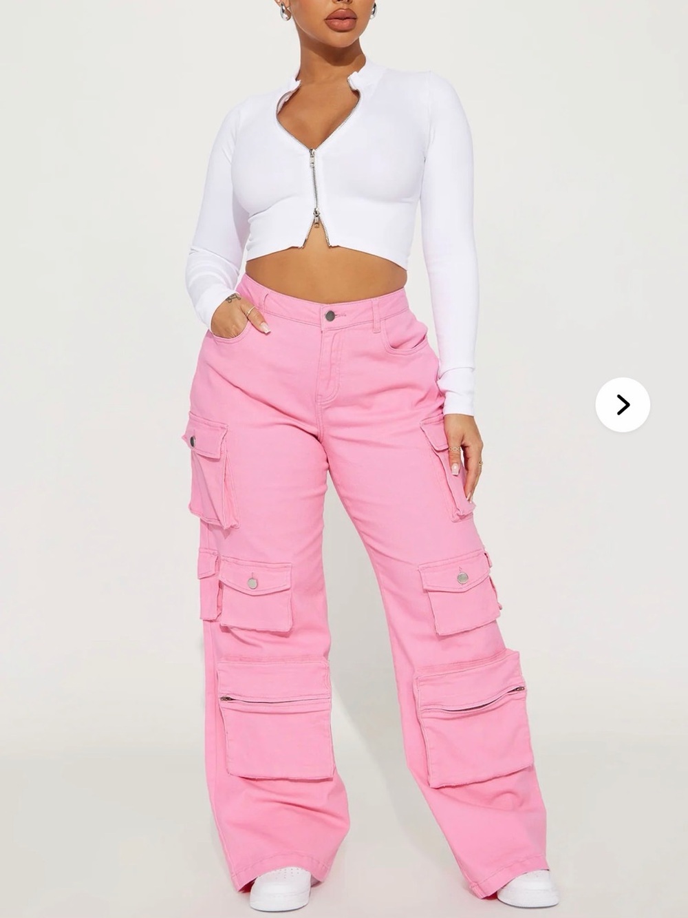 Fashion Nova Bubblegum Pink Cargo Wide-Leg Pants